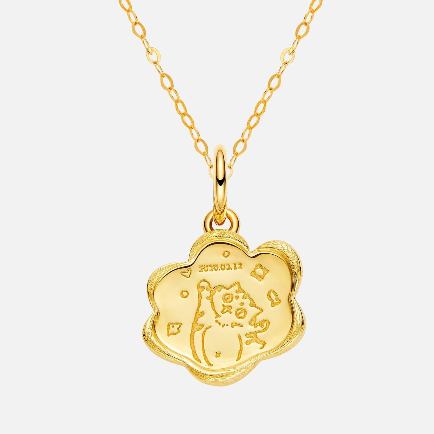 18K Gold Cat Footprint Pendant - Free Customization – TDC Jewellery