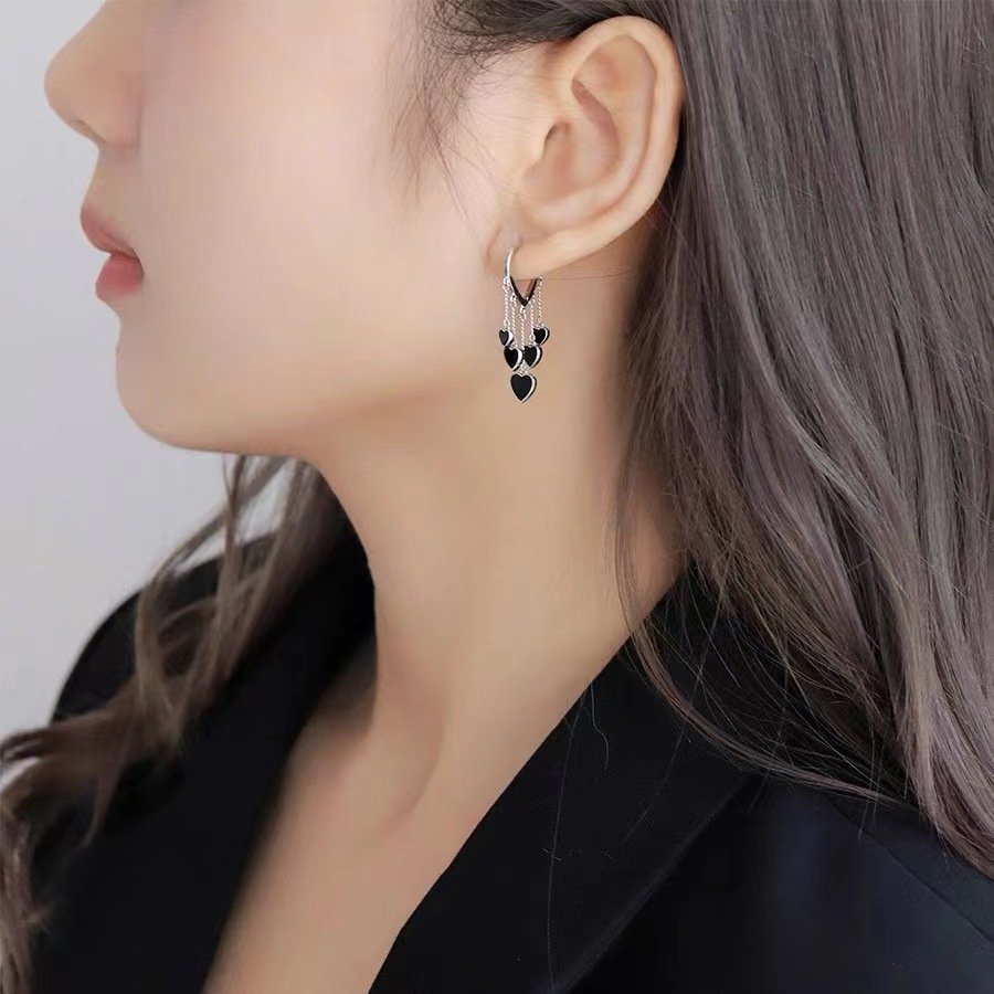 Black love earrings – TDC Jewellery